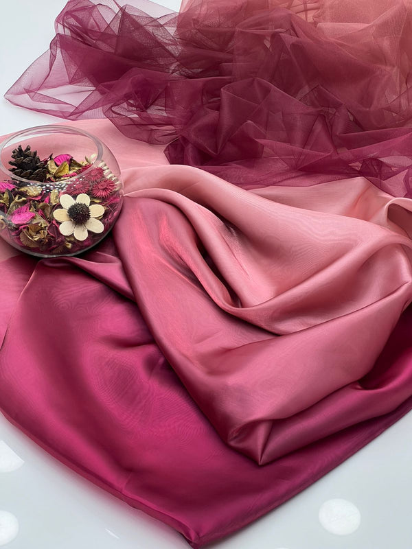 Italian Sheesha Silk Tie & Dye 2-Piece Dress with Soft Net Dupatta